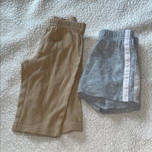 Kids Tan and Gray Shorts Set